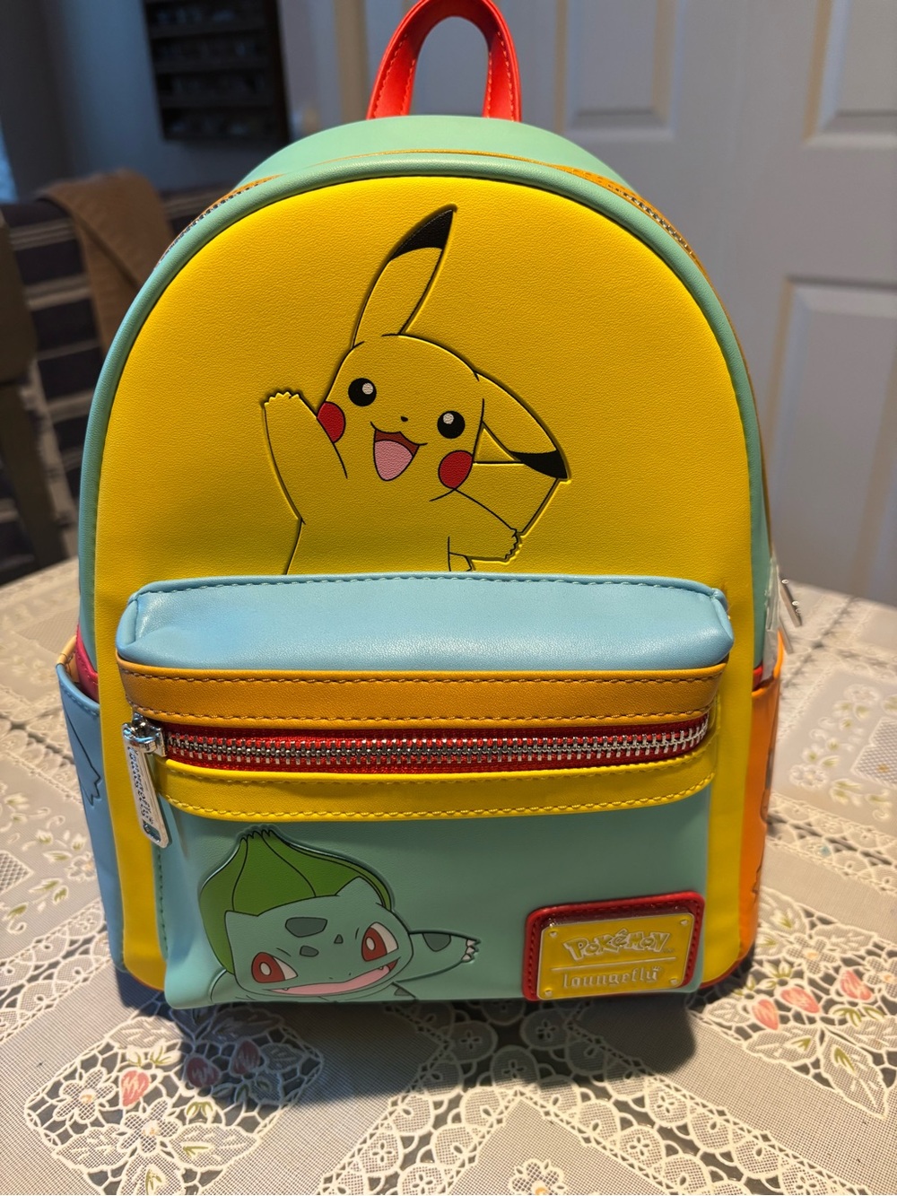 Loungefly Kids Pokémon Pikachu & Bulbasaur Mini Backpack – Yellow, Teal, Red